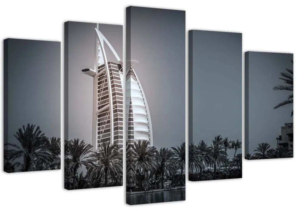 Gario Obraz na plátne Burj al arab hotel v Dubaji - 5 dielny Rozmery: 100 x 70 cm