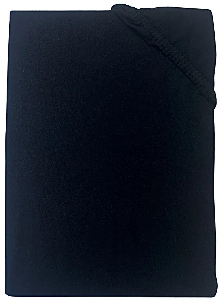 Posteľná plachta jersey čierna TiaHome - 200x220cm