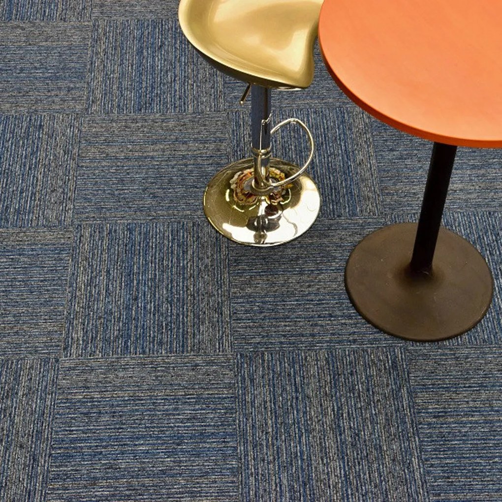 Tapibel, Kobercový štvorec Coral Lines 60360-50 modro-šedý 50 x 50 cm, chodba / predsieň