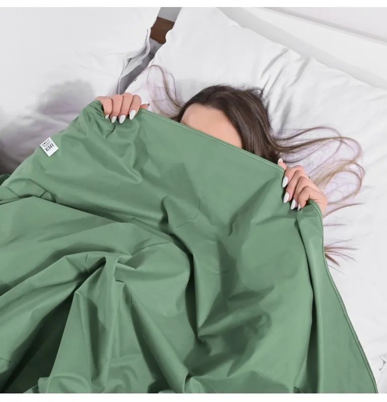 Plachta posteľná tmavozelená pevná EMI, Pevná dvojplachta 200x220