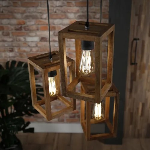Luster 82-73 3 x Wooden mango frame - Komfort-nábytok