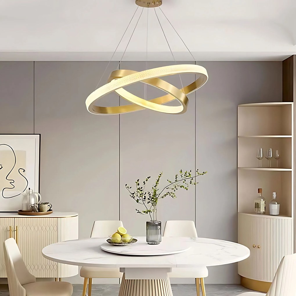 Toolight Toolight, LED stropné svietidlo 60cm, 55W, 3500lm + diaľkové ovládanie, APP1772-CP, zlatá matná, OSW-06351