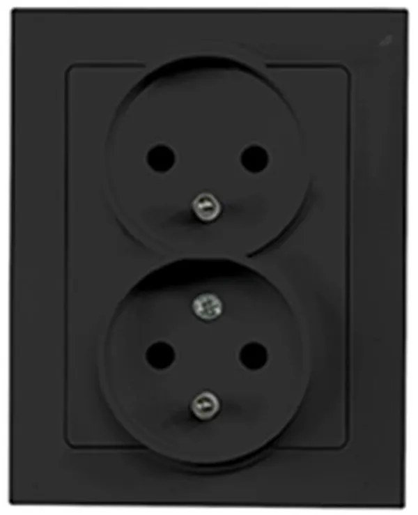 Dvojitá zásuvka 2x2p+z česká MEDIUM black 33514