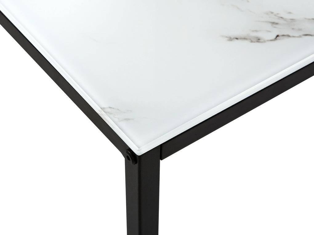 Konzolový stolík s mramorovým vzhľadom biela/čierna DELANO Beliani