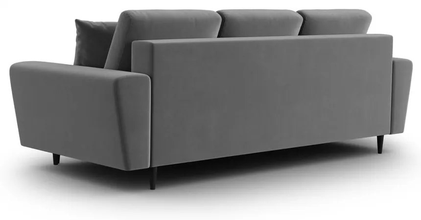 Svetlosivá zamatová rozkladacia/s úložným priestorom pohovka 235 cm Kyoto – Cosmopolitan Design
