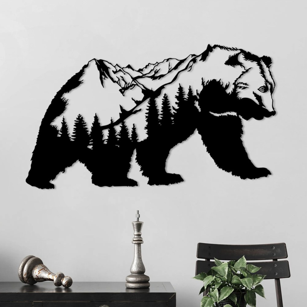 Nástenná kovová dekorácia Orso-1 čierna