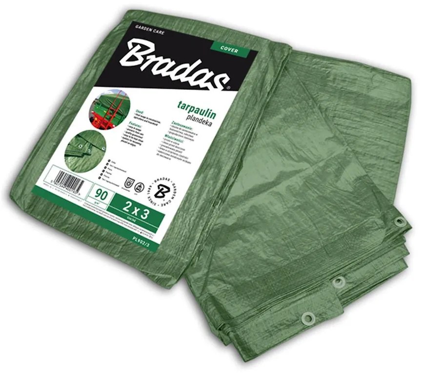Krycia vystužená plachta GREEN 3 x 4 m, 90 g