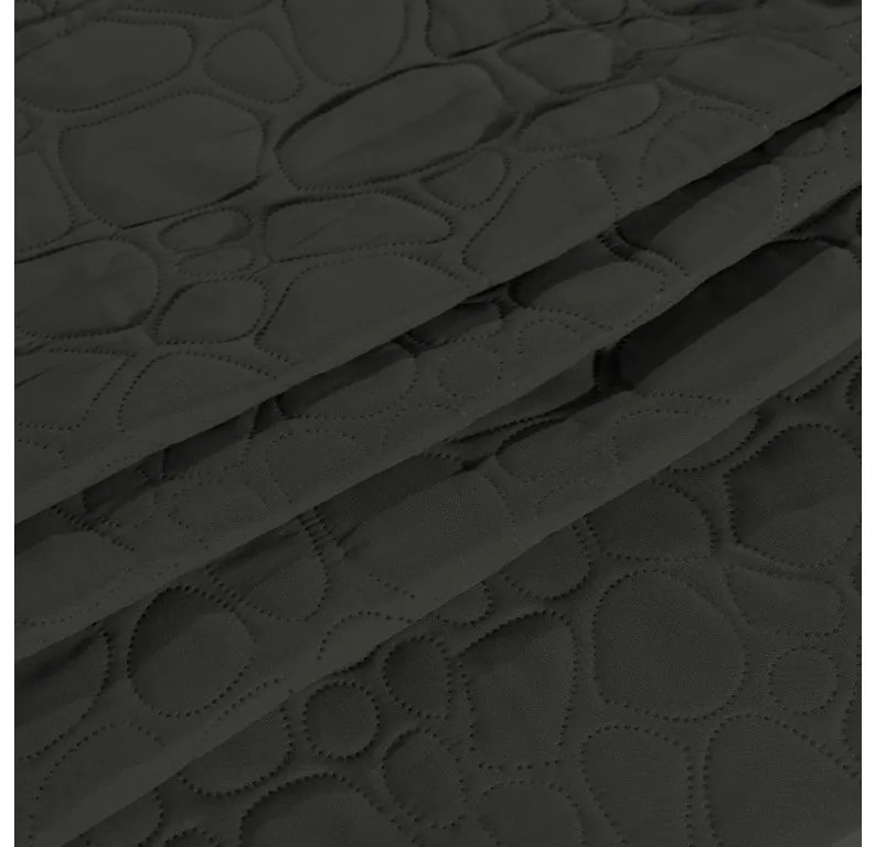 Tmavo sivý prehoz na posteľ so vzorom STONE Rozmer: 200 x 220 cm