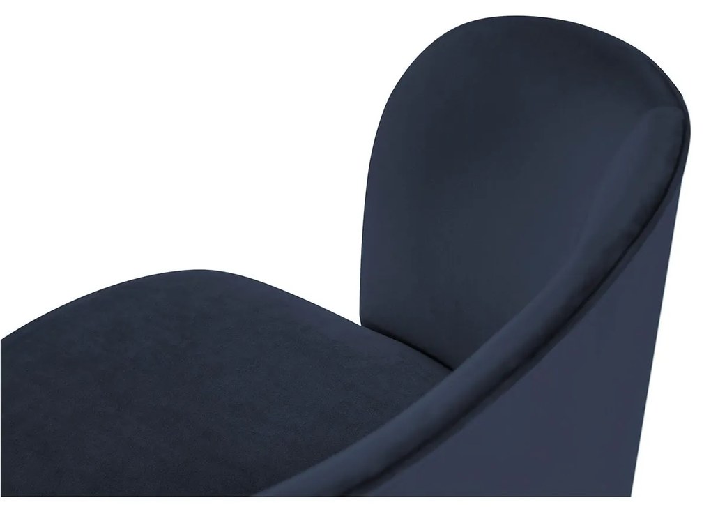 Modrá Zamatová stolička Aurora dĺžka 55 × šírka 56 × výška 80 cm WINDSOR & CO