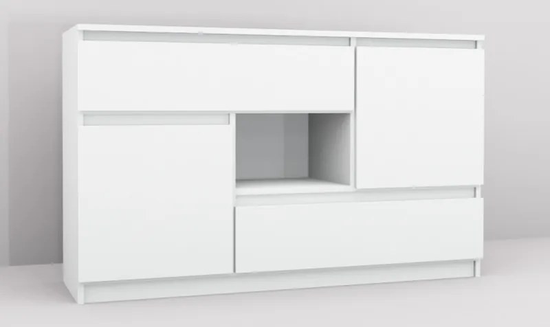 Moderní bílá komoda do ložnice 120 cm Kody 4