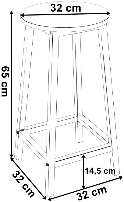 Barová stolička FLINT dub / biele nohy