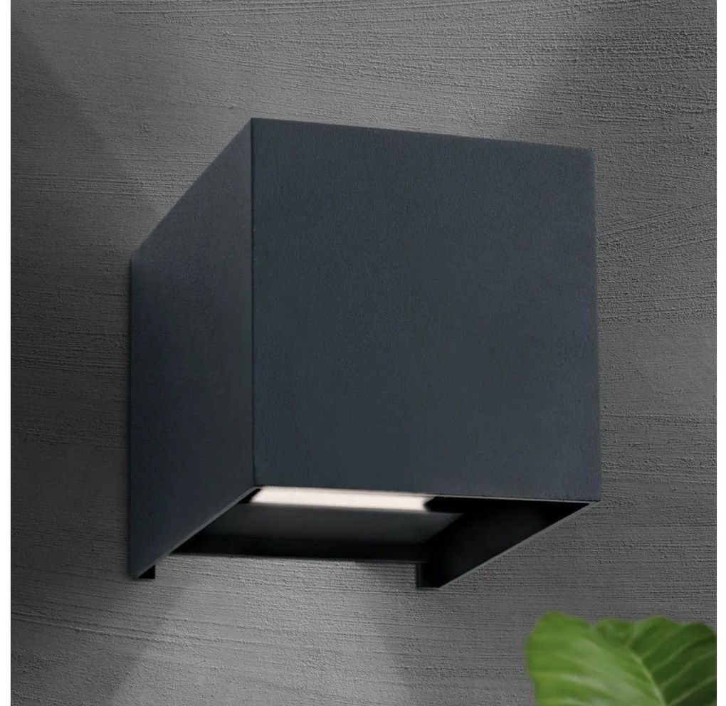 Orion AL 11-1192 - LED vonkajšie nástenné svietidlo CUBE 2xLED/3W/230V IP54 antr