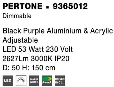 LED luster Pertone 50 čierne