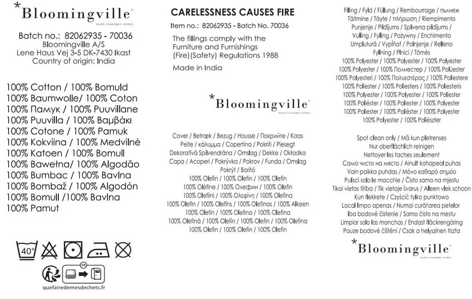 Bavlnený dekoračný vankúš 40x60 cm Lane – Bloomingville