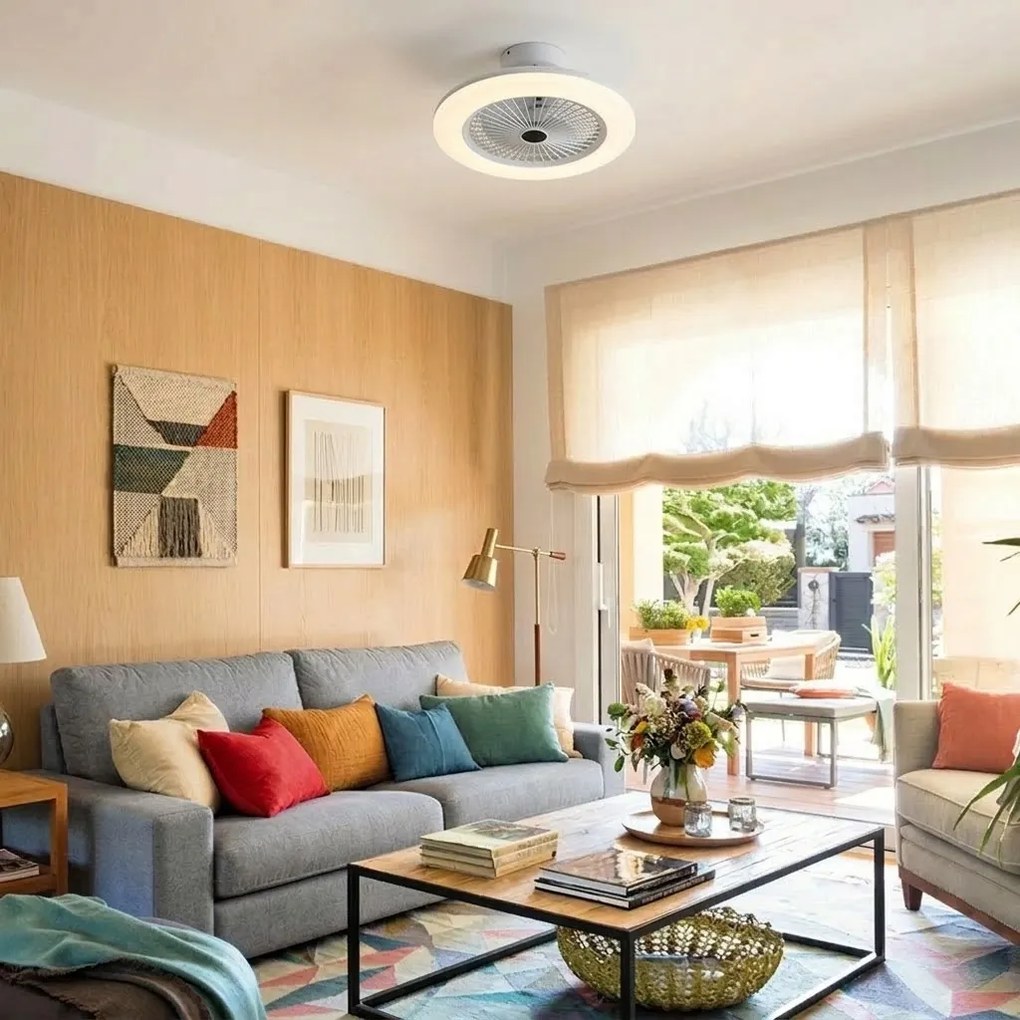 LED stropné svietidlo otočné o 360 ° s ventilátorom 2v1