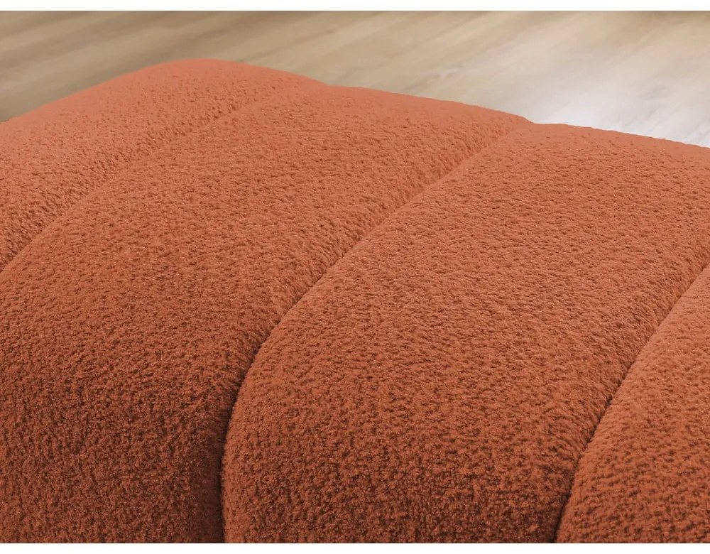 Terakotová podnožka z textílie buklé Annecy – Bobochic Paris