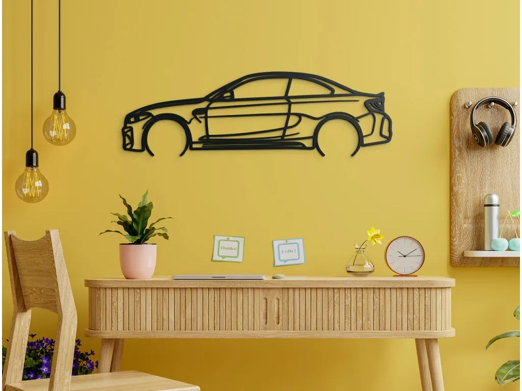 drevko Drevená nálepka na stenu BMW M2 Rozmer obrazu: 27 x 86 cm, Farba dekorácie: Čierna