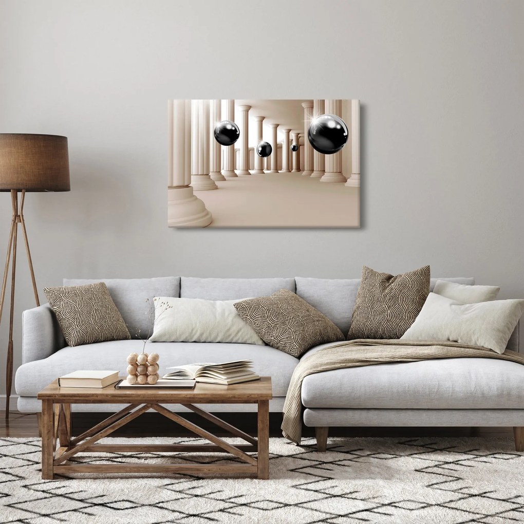 Obraz - Guľa medzi stĺpmi (90x60 cm)