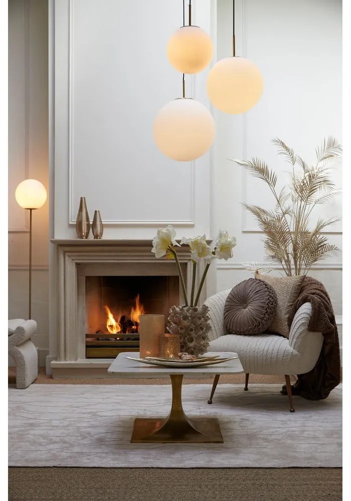 Stojacia lampa v bielo-zlatej farbe (výška 156 cm) Medina - Light & Living
