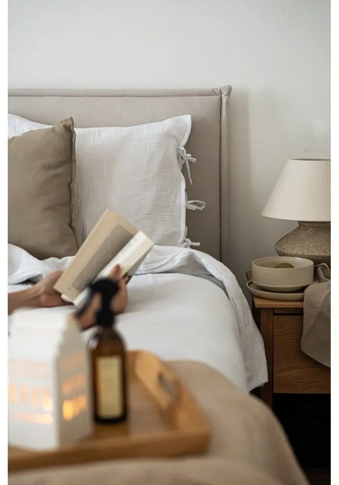 Béžová dvojlôžková posteľ Bobochic Paris Sary Dark, 160 x 200 cm