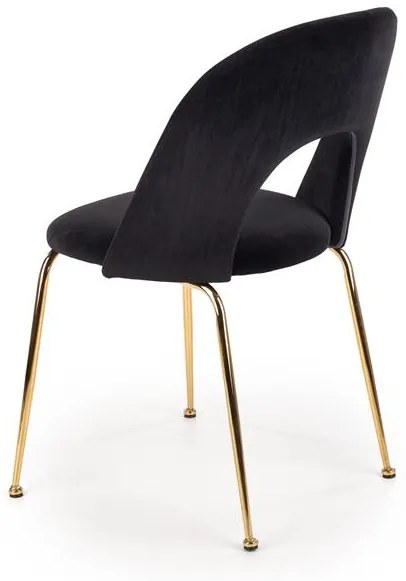 JEDÁLENSKÁ STOLIČKA MELI ČIERNY ZAMAT + ZLATÉ NOHY