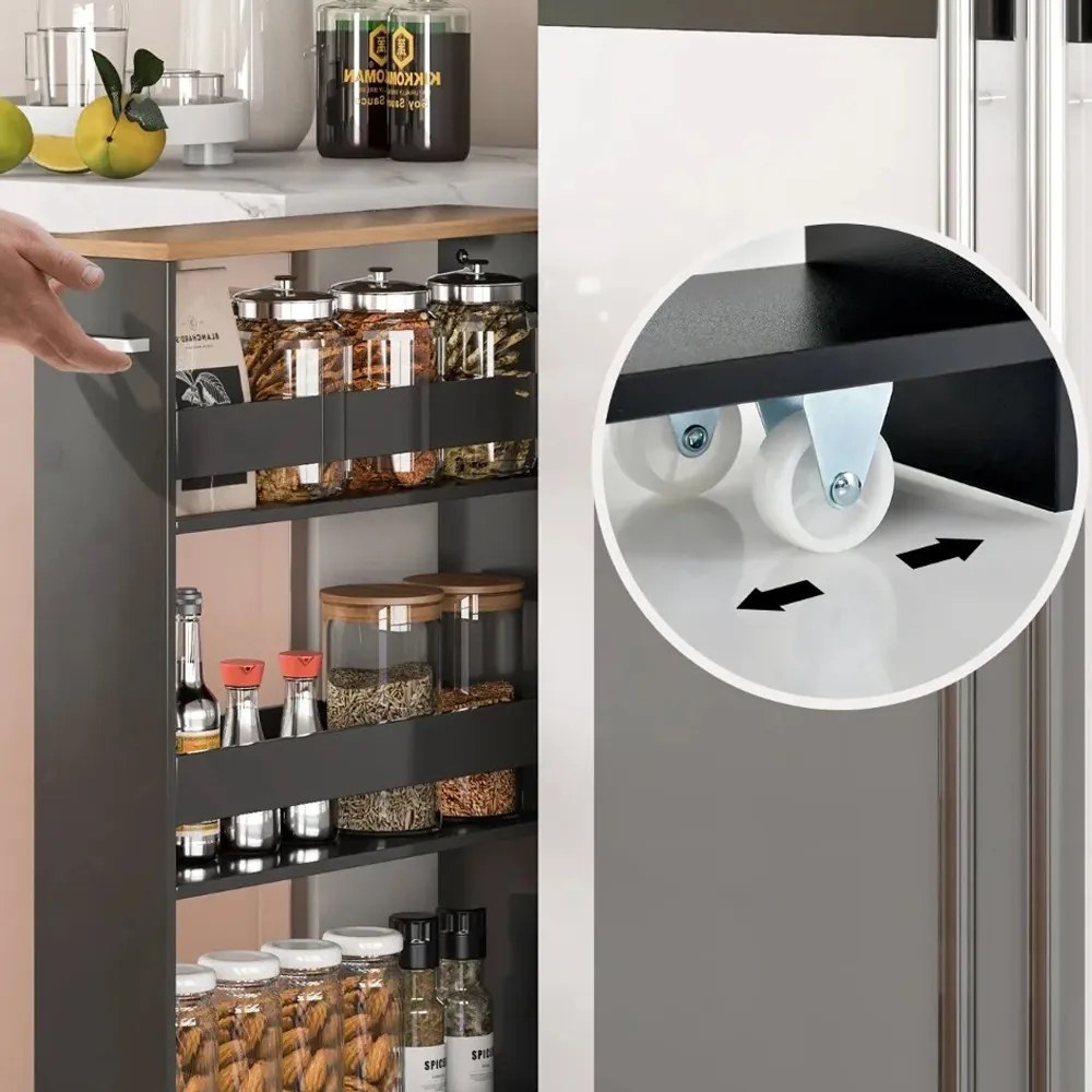 4-podlažná úložná jednotka s otvorenými policami, šedá