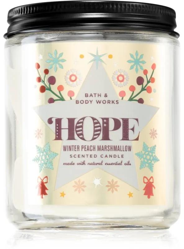 Bath & Body Works Winter Peach Marshmallow vonná sviečka 198 g