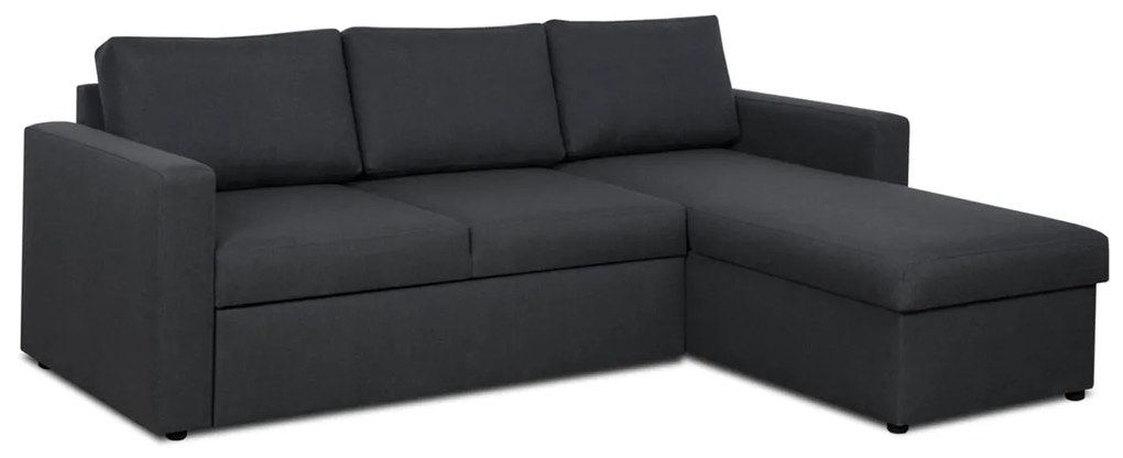 Rohová sedacia súprava s funkciou spania INTARI Čierna