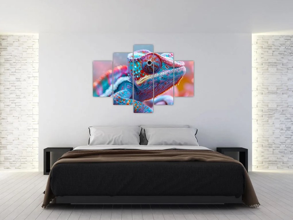 Obraz - Sfarbený chameleón (150x105 cm)