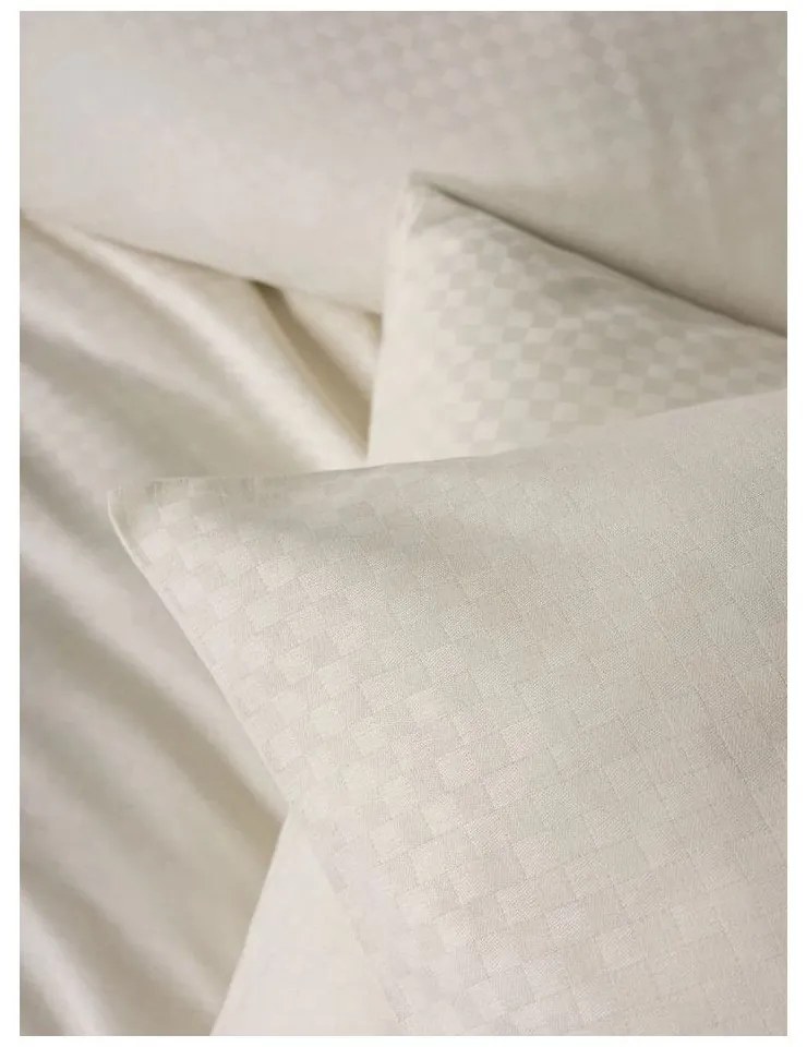 Béžové obliečky na dvojlôžko/predĺžené z bavlny Renforcé 240x220 cm Checkered – Mila Home Luxury