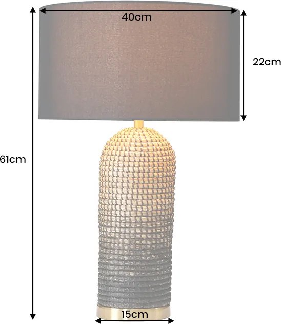 Dizajnová stolová lampa Saretha 61 cm čierna