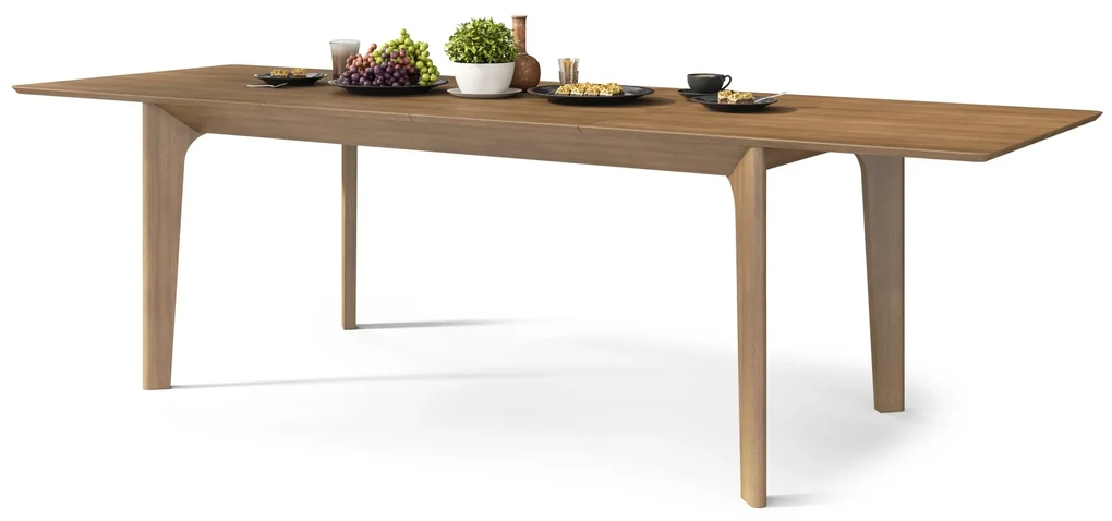 BARI Dub Orechový (karamelový) 180x90 cm (+2 vložky 45 cm) - DREVENÝ STÔL V JAPANDI/ŠKANDINÁVSKOM ŠTÝLE, ROZKLADACÍ DO 270 cm!