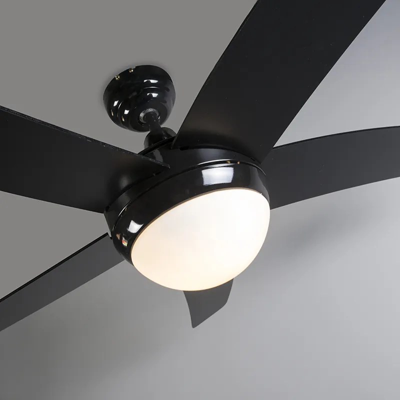 Čierny stropný ventilátor s diaľkovým ovládaním - Cool 52