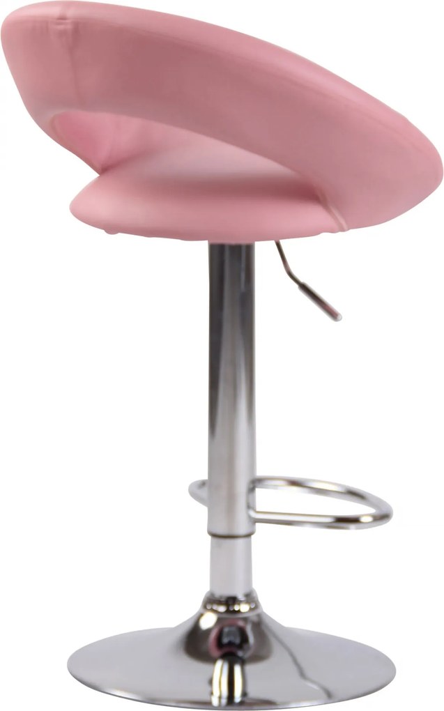 Barová stolička Olinda - koženka, chróm rám - ružová
