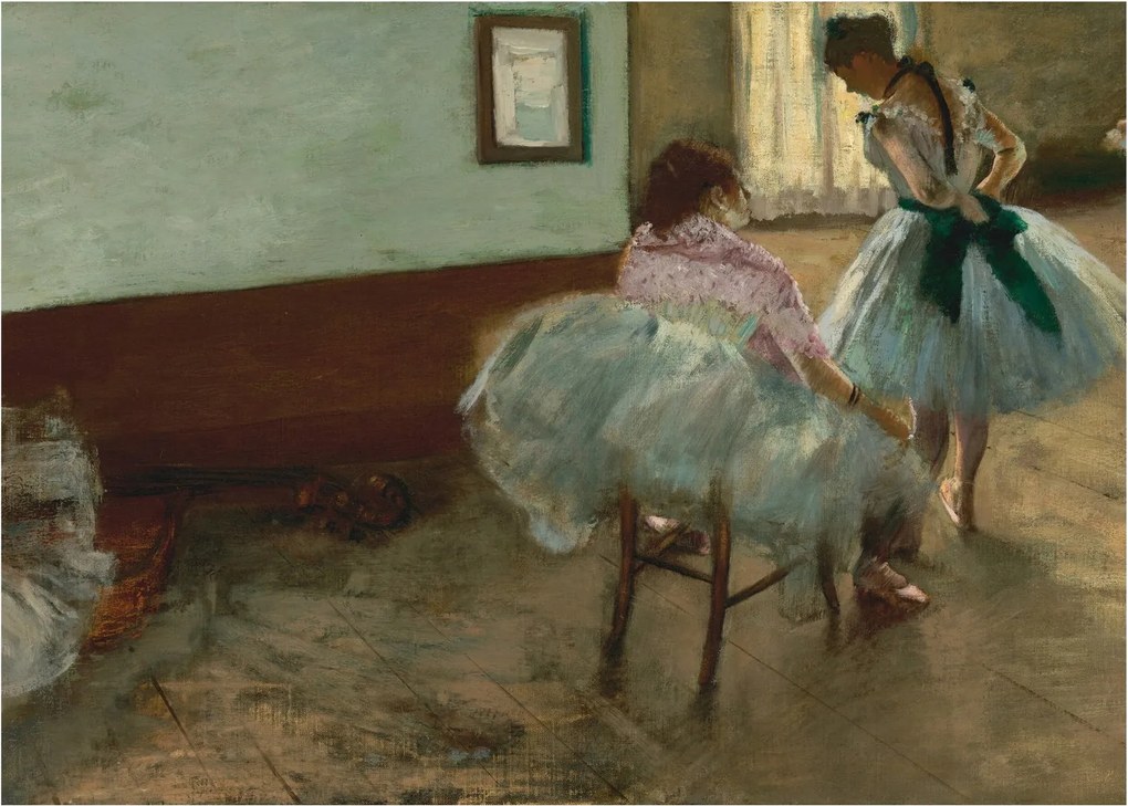 Sklenený obraz - Edgar Degas, The Dance Lesson, reprodukcia (70x50 cm)