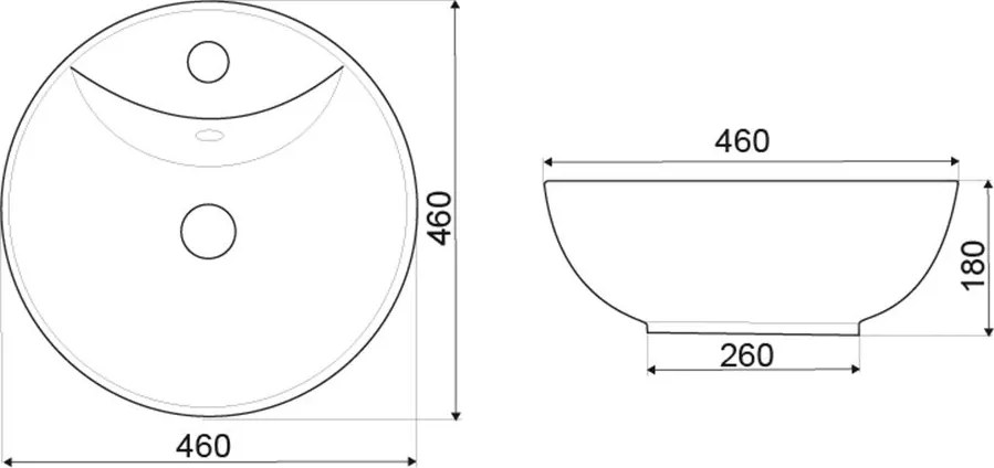 Novoterm Keramické umývadlo na dosku NV-KR-191 BLM (ø 46 cm)