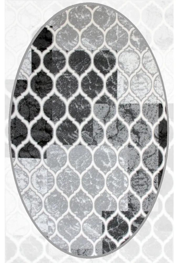 Kusový koberec Roxana sivý ovál, Velikosti 133x190cm