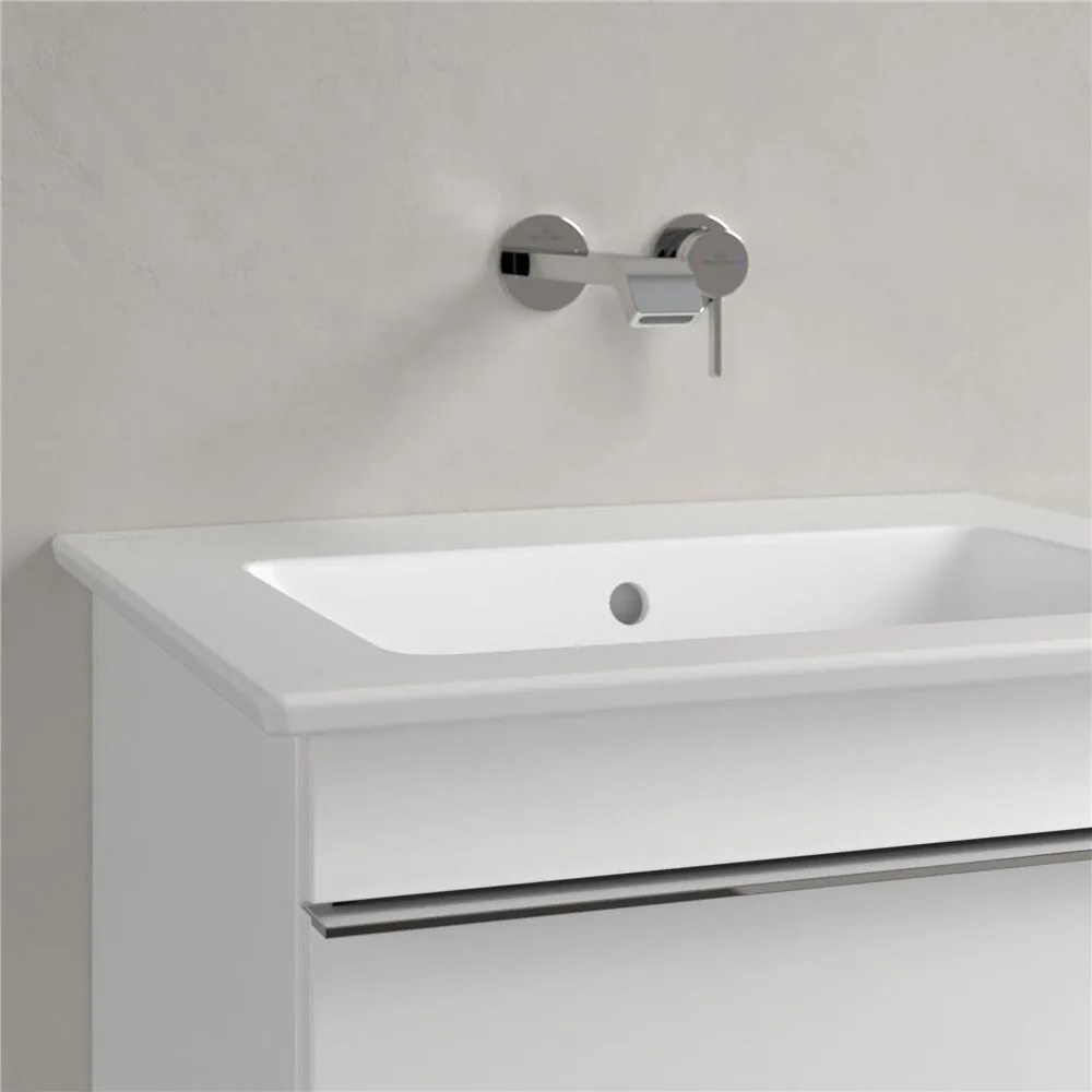 VILLEROY & BOCH Venticello závesné umývadlo bez otvoru, s prepadom, 600 x 500 mm, Stone White, s povrchom CeramicPlus, 412462RW