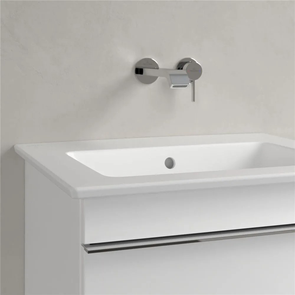 VILLEROY &amp; BOCH Venticello závesné umývadlo bez otvoru, s prepadom, 600 x 500 mm, Stone White, s povrchom CeramicPlus, 412462RW