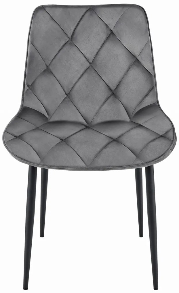 Zamatová jedálenská stolička TOR, tmavo sivá