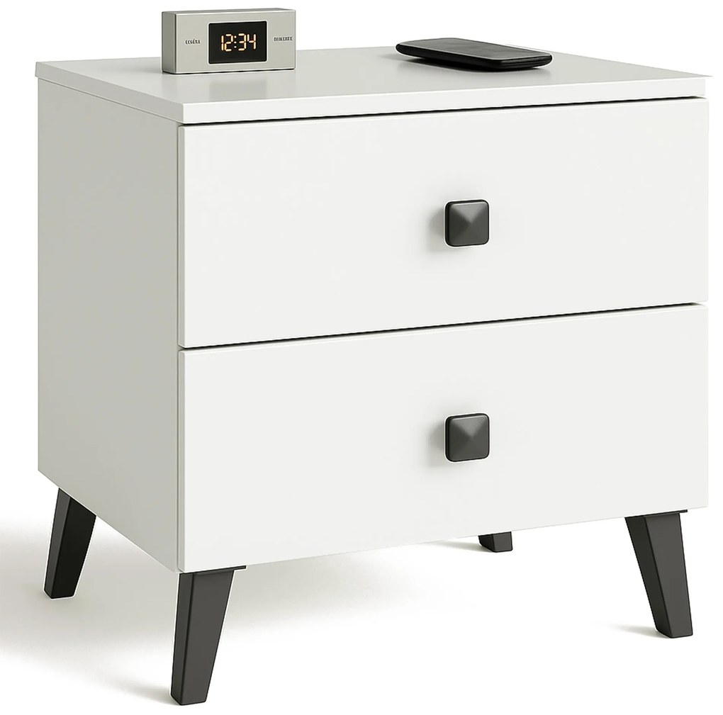 Noční stolek MOBI K-02 bílý/černý