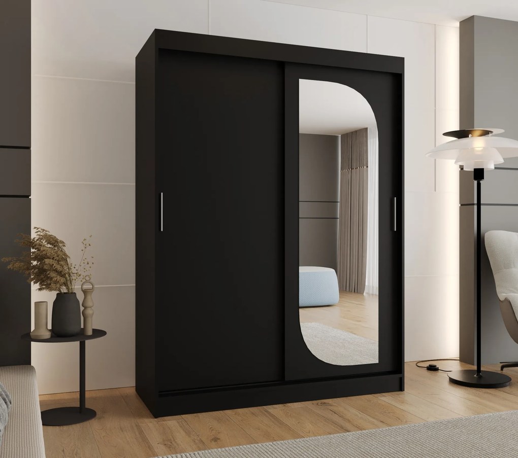 Šatníková skriňa 150 cm Lulu (čierna). Akcia -20%. Vlastná spoľahlivá doprava až k Vám domov. 1125975