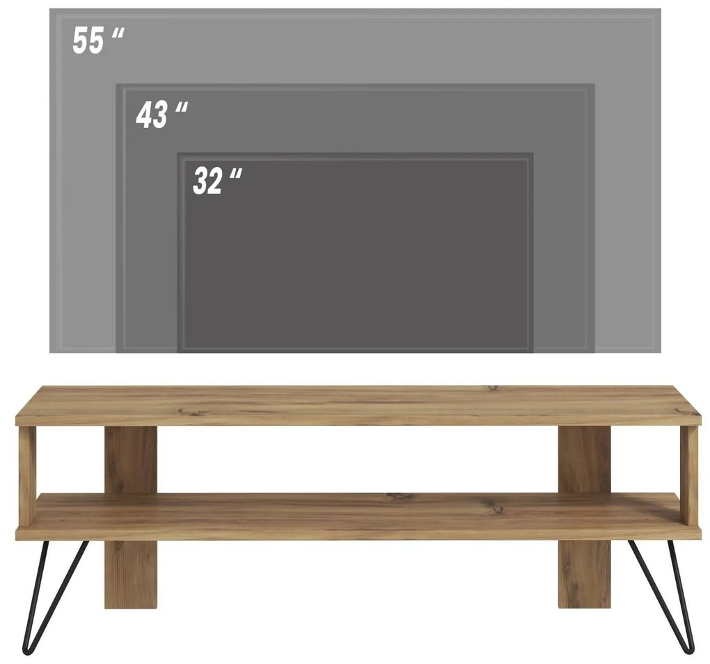 TV stolík/skrinka Dual (dub). Akcia -20%. Vlastná spoľahlivá doprava až k Vám domov. 1107983