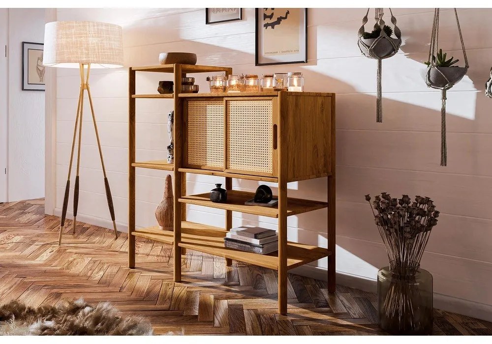 Knižnica z dubového dreva 120x123 cm Pola - The Beds