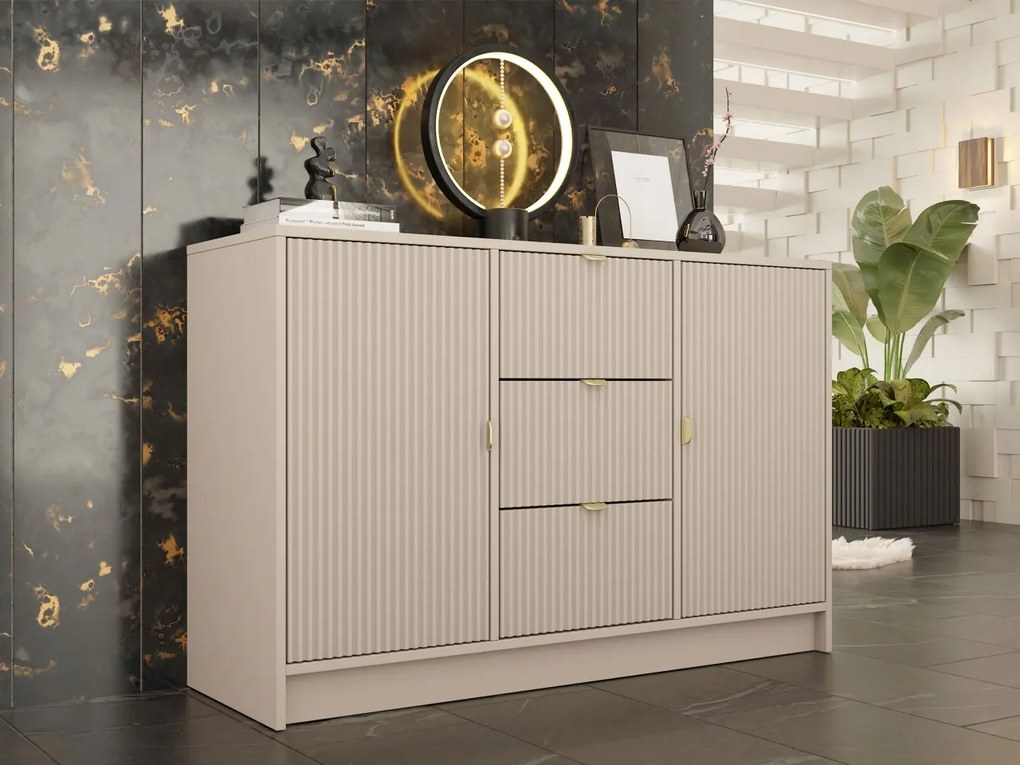 Komoda Razimo 2D3SZ, Farby: Biely velvet