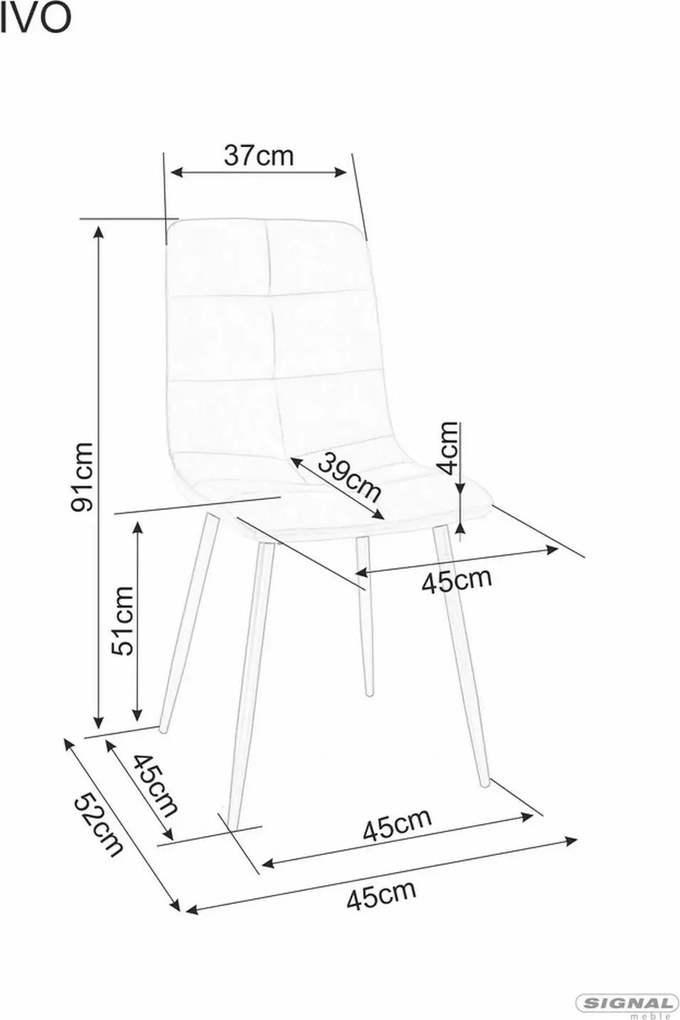 SI Ivo Velvet stolička sivý