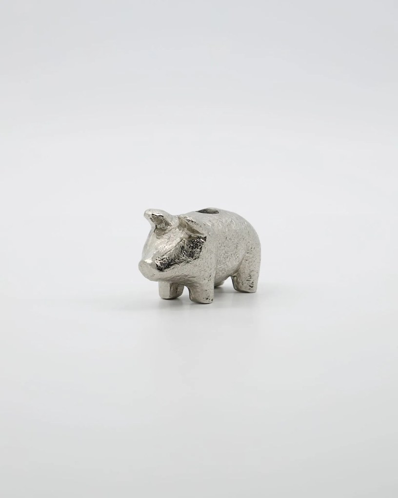 House Doctor Kovový svietnik Pig Antique Silver