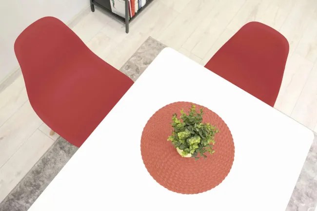 Set troch jedálenských stoličiek OSAKA cynober (hnedé nohy) 3ks