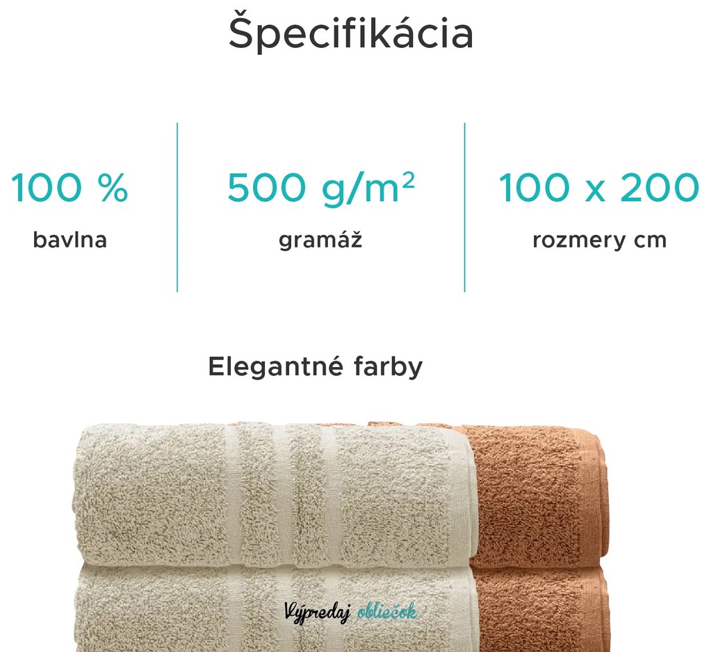 Osuška Comfort Maxi 100x200 cm krémová, 100% bavlna
