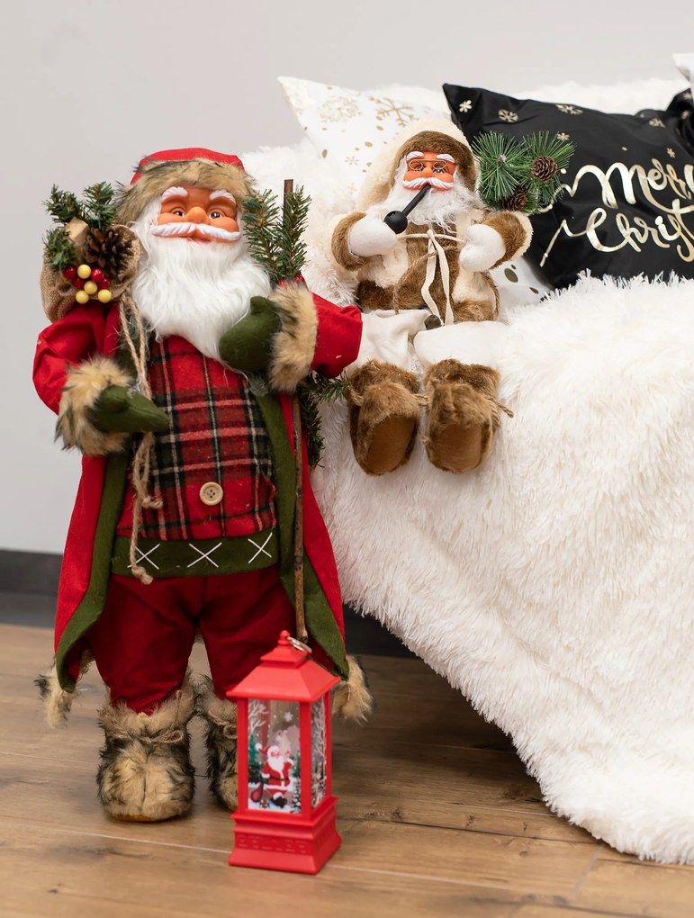 Figúrka Santa Clausa a Mikuláša 44 cm biela